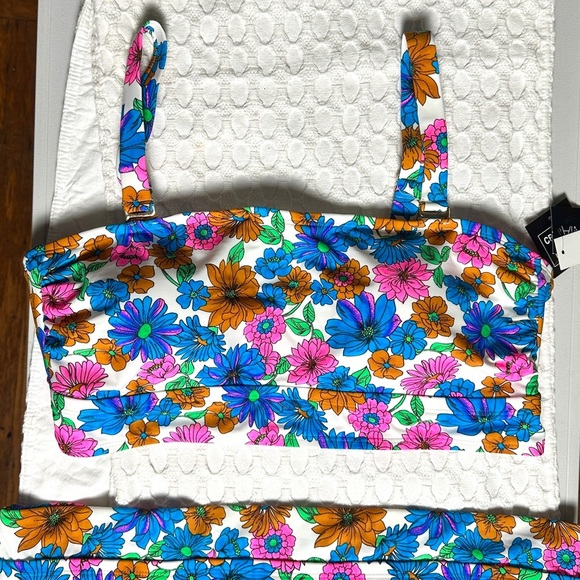 California Waves 2 Piece Padded Tankini Swimsuit Multi-way Straps High Rise NWT - Picture 6 of 15